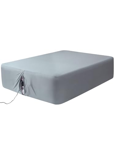 Akicia Twin Fitted Sheet for Air Mattress, with 18-24 Inch Extra Deep Pocket, Soft Breathable Air Bed Mattress Sheet Cover for Inflatable Bed, Grey Akicia