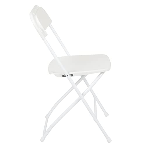 Flash Furniture Hercules Series Plastic Folding Chair - White - 4 Pack 650LB Weight Capacity Comfortable Event Chair-Lightweight Folding Chair