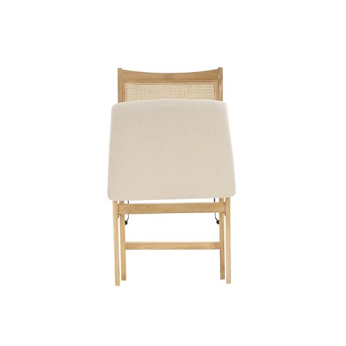Powell Kasi Beige Rattan Cane Folding Foldable Dining Side Chair, Natural Powell