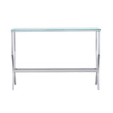 Coaster Home Furnishings - Saide - Metal and Glass - 43.5-Inch Rectangular Contempandary Table with Clear Tempered Glass Top - Entryway, Living Room, and Hallway - Chrome - 720339 Coaster Fine Furniture