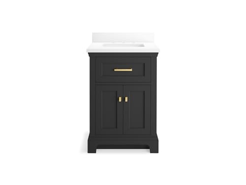 KOHLER K-29259-BD1-DWG Charlemont 24" Bathroom Vanity Cabinet with Sink and Quartz Top, Dark Warm Grey KOHLER