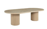 Dobby 90"-123" Extendable Oval Wooden Mid Century Modern Dining Table with Double Pedestal Base, Oval Dining Table for 6 People, Large Modern Dininig Room Table for Home, (Light Oak) Best Master Furniture