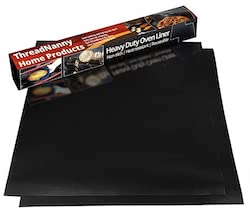 2 Pack Large Thick Heavy Duty Non Stick Teflon Oven Liners Mat, 17"x 25" BPA and PFOA Free, for Bottom of Electric Oven Gas Stove and Microwave Charcoal or Gas Grills