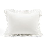 Lush Decor Reyna Ruffle Cotton Duvet Cover Set 2 Piece Set Twin XL, White - Cute Teen Bedding Set - White Duvet - Ruffled Bedding - Coquette Dorm Decor Lush Decor