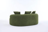 65'' Modern Curved Cloud Loveseat Sectional Sofa for Small Spaces, Luxury Plush Chenille Deep Seat Couch with 3 Pillows, No Assembly Needed Apartment Living Room Furniture, Green TTK