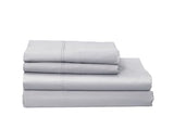 GO GREEN ORGANICS Organic Cotton Long Staple Silky Soft Single Pick Sateen Bed Sheet Set - Luxurious & Premium Hotel Quality - GOTS Certified - Solid Dyed (Grey Dawn, Queen (U.S. Standard)) GO GREEN ORGANICS