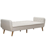 Novogratz Tallulah Memory Foam Futon Couch Bed, Futon Sofa Bed - Ivory Boucle Novogratz