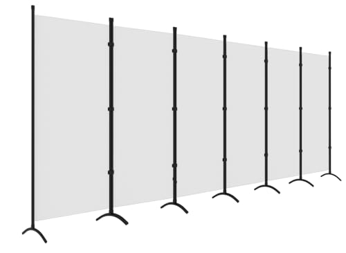 Room Divider, 6 Panel Room Dividers and Folding Privacy Screens, 6FT Partition Room Office Wall Divider for Separation 200" W Fabric, Portable Freestanding Room Divider Wall (White) gaildon