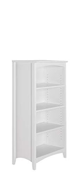 Camaflexi Shaker Style Solid Wood 4-Shelf Bookcase - 48 Inch High Adjustable Display Unit in White Camaflexi