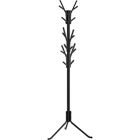 Simple Houseware Standing Coat and Hat Hanger Organizer Tree Shaped Rack, 18 Hooks, Black Simple Houseware