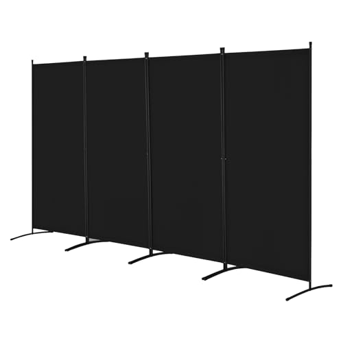 VEVOR Room Divider, 4 Panel Room Divider, Folding Privacy Screen and Portable Partition Divider for Room Separation, Freestanding Room Partitions for Office, Bedroom, Study, Black VEVOR
