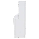 Queen Size Murphy Bed with Desk,Solid Wood Cabinet Wall Bed with Hydraulic Design,Space-Saving Folding Beds for Small Apartment Guest Room Home Office,No Box Spring Needed,White Harper & Bright Designs
