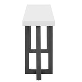 Merax Modern Geometric Design Wood Console Table for Hallways Entryway, Narrow Sofa End-Table for Living Room, Easy Assemble,Gray+ White Merax