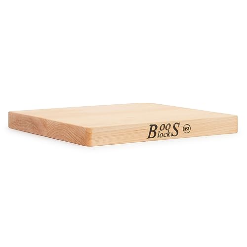 John Boos Chop-N-Slice Maple Wood Cutting Board for Kitchen Prep, 1" Thick, Small, Edge Grain, Square Charcuterie Boos Block, 10" x 10", Reversible - WoodArtSupply