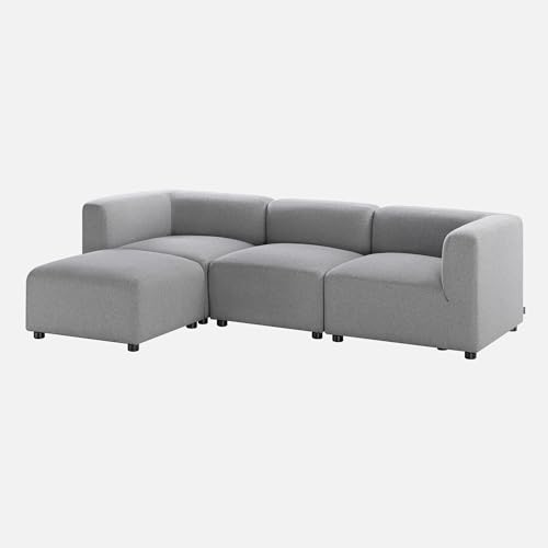 ZINUS Luca Reversible Chaise Sectional Sofa, Modern Style, Flexible Modular Design, Easy Tool-Free Assembly, Grey ZINUS