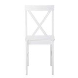 Walker Edison 4 Person Modern Farmhouse Wood Small Dining Table with 4 Chairs Set for Dining Room Kitchen, 48 Inch, White Walker Edison