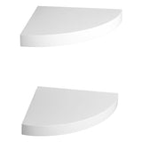 AHDECOR White Corner Wall Shelf, Wall Mounted Wood Corner Shelves, Set of 2 AHDECOR