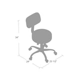 Boss Office Products Be Well Medical Spa Professional Adjustable Drafting Stool with Back, Grey (B245-GY) Boss Office Products