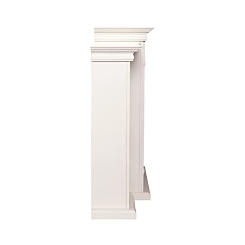 SEI Furniture Tennyson Electric Fireplace with Bookcases, New Ivory SEI Furniture