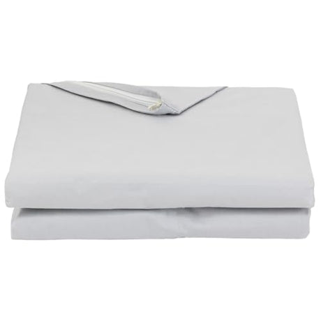 FULI 100% Cotton Zippered Futon Cover, Japanese Futon Mattress Cover, Shikibuton, Made in Japan (Queen, Gray) FULI