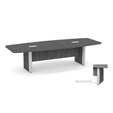 Saranya 18 Shop 10 FT Natural Aspen Modern Boat Shaped Conference Table Hide Wires Inside Elliptical Metal Legs Grommets Racetrack Meeting Room Boardroom Desk Office Wood 2 Power Data Modules Black Generic