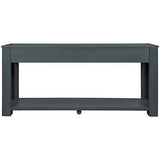 Knocbel Console Table with 4 Storage Drawers Bottom Shelf, Rustic Distressed Sofa Table for Entryway Hallway, Assembly Required, 63" W x 14" D x 30" H, Navy Knocbel