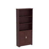 Realspace® Magellan 72"H 5-Shelf Bookcase with Doors, Classic Cherry Realspace