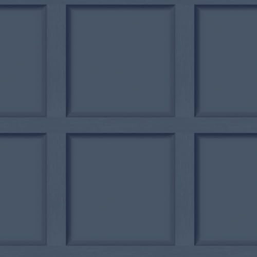 Holden Decor Modern Wood Panel 3D Effect Wooden Panelling Wallpaper Feature Wall 10m Roll [Navy Blue 12980],Wood,Navy Blue Holden Decor