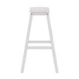 Hillsdale Moreno Wood Backless Bar Height Stool, 29" High, Sea White Hillsdale