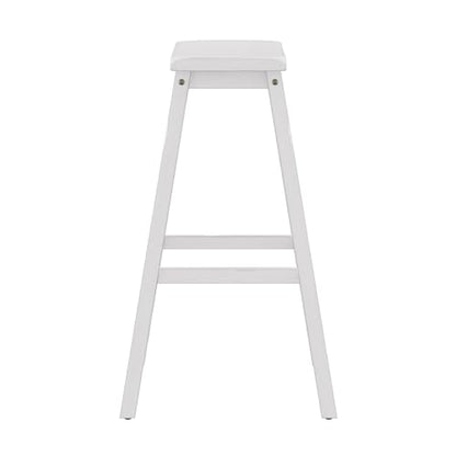 Hillsdale Moreno Wood Backless Bar Height Stool, 29" High, Sea White - WoodArtSupply