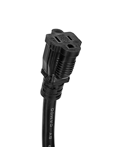 Camco 30-Ft 15 Amp RV Extension Cord - Rated for 125V / 1,857W - Features Heavy Duty 14-Gauge Copper Wire for Superior Conductivity & Coated w/Heat-Resilient PVC (55142) Camco
