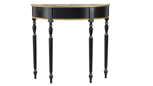 Stelalloy Half Moon Table - Black Console Table for Entryway, Hallway, Living Room - Demilune Table for Front Door - Half Circle Entryway Console Stelalloy