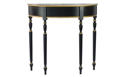 Stelalloy Half Moon Table - Black Console Table for Entryway, Hallway, Living Room - Demilune Table for Front Door - Half Circle Entryway Console Stelalloy