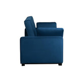 Serta Ainsley 66.5" Convertible Sleeper Loveseat, Full Size, Dreamcoil Comfort, Soft Velvet Fabric, Navy Serta