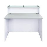 NBF Esquire Modern Reception Desk with Counter - 48" W x 32" D Retail Checkout Counter - Front Desk Reception Counter with 2 Grommet Holes - Countertop Lobby Desk for Office Salon Store (White) nbf signature series