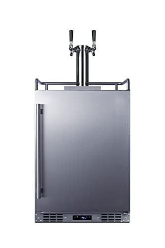 Summit SBC683OSTWIN 24" Wide Built-in or Freestanding Outdoor Beer Kegerator, Dual Tap, Weatherproof, Automatic Defrost, Digital Thermostat, Tap Cool System, Adjustable Shelves, four Casters Summit Appliance