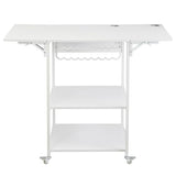 VEVOR Heat Press Table, 3 Tier Movable Heat Press Stand, Foldable Heat Transfer Machine Stand with Wheels and Vinyl Roll Holder, Rolling Metal Workbench for Sublimation Transfer Machine, White VEVOR