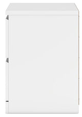 Signature Design by Ashley Onita Contemporary 2 Drawer Nightstand, 21.75" Tall, White Signature Design by Ashley
