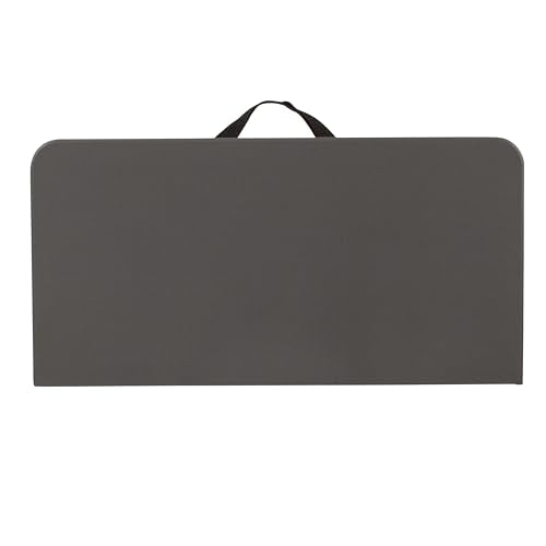 Flash Furniture Dunham 2.83' Square Plastic Folding Event Table with Carrying Handle, Bi-Fold Banquet Table for Indoor/Outdoor Events, Dark Gray Flash Furniture