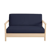 Full Size Armless Futon Covers - 100% Cotton Futon Slipcovers - Zippered Couch Cover Sofa Bed Protector, Sleeper Sofa Cover, Machine Washable, Navy Blue Yarns of Cotton
