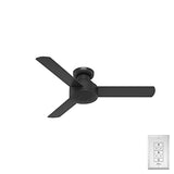 Hunter Fan 52401 Presto 44-Inch Low Profile Ceiling Fan with Wall Control, Whisper-Quiet Motor, 3-Speed Reversible Airflow, Matte Black Finish, Flush Mount Hunter