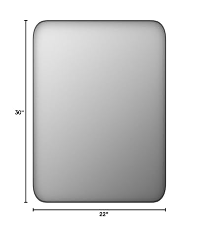 Sweetcrispy Black Bathroom Vanity Mirror for Wall, 22x30 Inch Metal Framed Wall Mirror Farmhouse Rectangle, Anti-Rust, Tempered Glass, Hangs Horizontally or Vertically Sweetcrispy