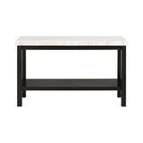 Picket House Furnishings Evie Wood Frame & Marble Top Console Table-White/Black Picket House