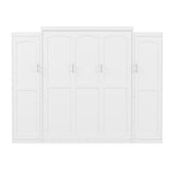 Harper & Bright Designs Full Size Murphy Bed, Wood Full Wall Bed with Two Closets and Storage Shelf, Multifunctional Foldable Platform Bed Frame for Guest-Room/Bedroom, White Harper & Bright Designs