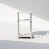 Furinno JUST Side Table, 3-Tier End Table, Open Shelves Night Stand, Bedside Table, Toolless Assembly, for Living Room, Bedroom, Bathroom, White Furinno