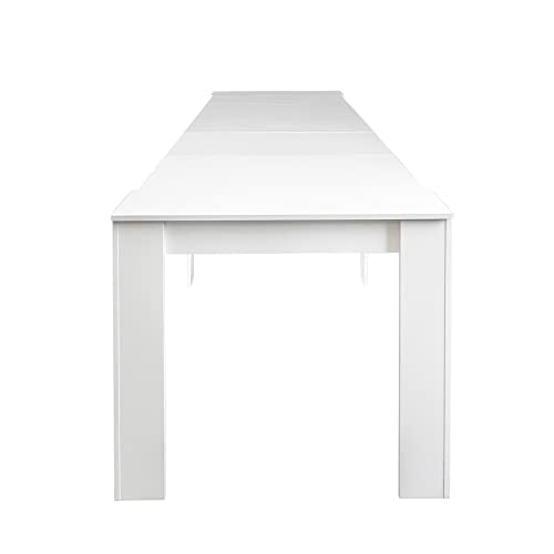 HOMBIX Transformer Table, Expandable Dining Table for 10-12 People, Folding Console Table Space Saving Furniture for Small Apartments, White HOMBIX