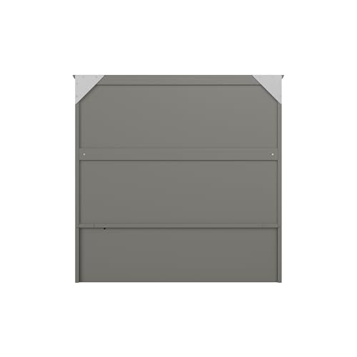 AFI, Southampton Murphy Bed Chest Twin XL with 6" Mattress, Storage Drawer & Built-in USB Charger, Grey AFI