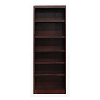 Concepts In Wood 84" Traditional Oak Bookcase with 4 Adjustable & 2 Fixed Shelves - WoodArtSupply