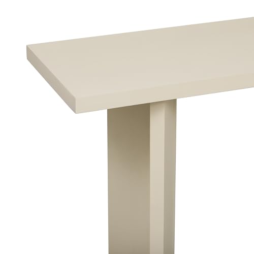 Merax 63-Inch Minimalist Console Table with Pine Veneer and Geometric Legs, Stylish Narrow Entryway Table for Living Room, Dining Room, Hallway and Study, Beige Merax