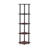 Furinno Turn-N-Tube 5 Tier Corner Display Rack Multipurpose Shelving Unit, 1-Pack, Dark Cherry/Black Furinno